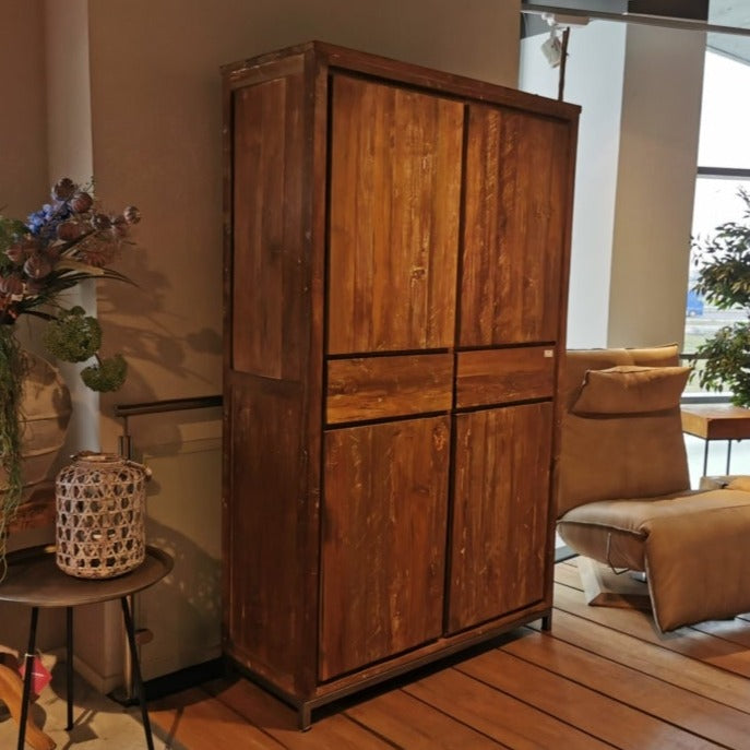 teakhouten garderobe kast