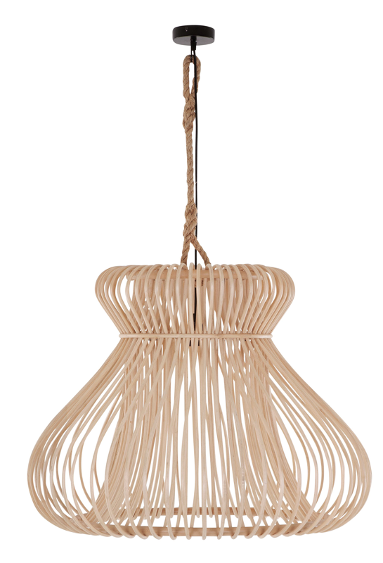 Rieten plafondlamp met E27 fitting