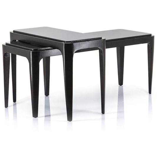 Salontafel set in zwart marmer